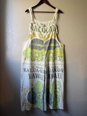 Jaded Gypsy Market Fresh Overalls Kona Gold S/M Flour Sack Garden Boho Hippie